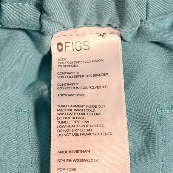 Figs Uman Jogger Scrub Pants Size XS Cactus PO #4095 - Picture 5 of 6